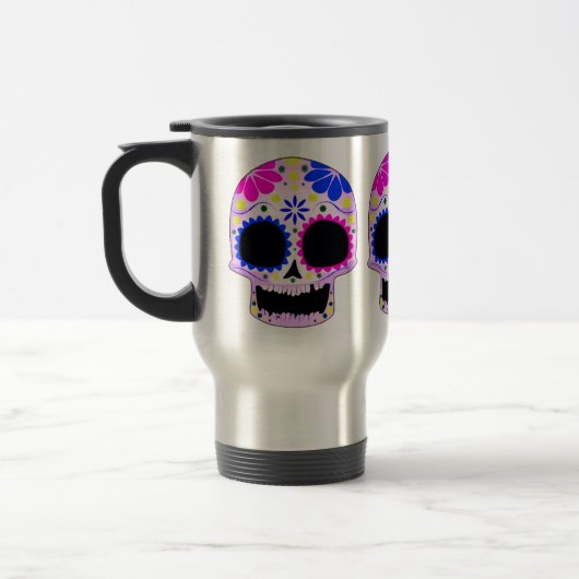 Happy Sugar Skull Design Reisbeker (Links)