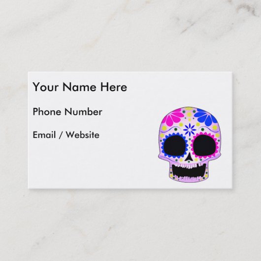 Happy Sugar Skull Design Visitekaartje (Voorkant)