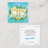 Happy Sukkot Custom Bericht Contactkaartje (Voorkant / Achterkant)