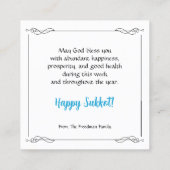 Happy Sukkot Custom Bericht Contactkaartje (Achterkant)
