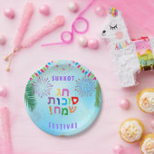 Happy Sukkot Festival Jewish Holiday Kinder Party Papieren Bordje (Feest)