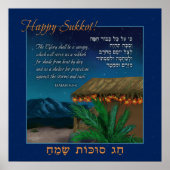 Happy Sukkot Hebreeuw engelse Bijbel Verse Sukkah  Poster (Voorkant)