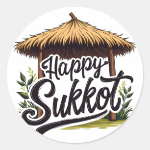 Happy Sukkot Joodse feestdag Chanoeka Ronde Sticker