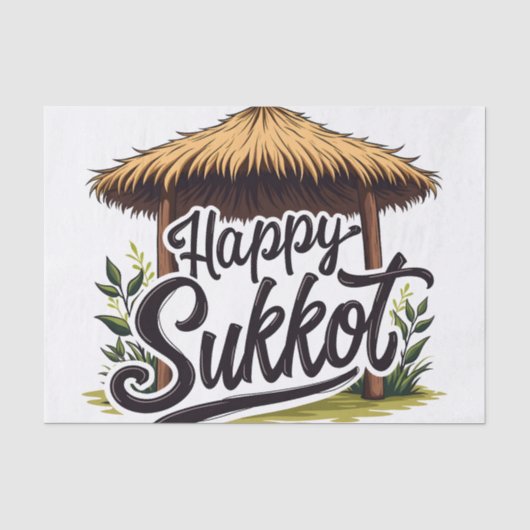 Happy Sukkot Joodse feestdag Chanoeka Tissuepapier (Voorkant)