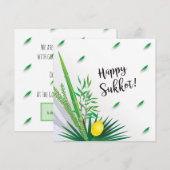 Happy Sukkot Lulav en Etrog Waterverf Kaart (Voorkant / Achterkant)