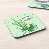 Happy Sukkot Lulav en Etrog Waterverf Pattern Bier Onderzetter (Linkerzijde)