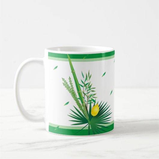 Happy Sukkot Lulav en Etrog Waterverf Pattern Koffiemok (Links)