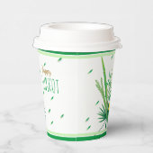 Happy Sukkot Lulav en Etrog Waterverf Pattern Papieren Bekers (Rechts)