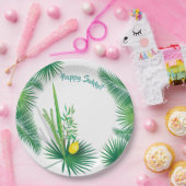 Happy Sukkot Lulav en Etrog Waterverf Pattern Papieren Bordje (Feest)