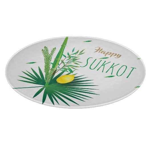 Happy Sukkot Lulav en Etrog Waterverf Pattern Snijplank (Hoek)