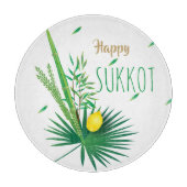 Happy Sukkot Lulav en Etrog Waterverf Pattern Snijplank (Voorkant)