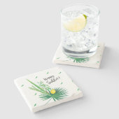 Happy Sukkot Lulav en Etrog Waterverf Pattern Stenen Onderzetter (Zijkant)