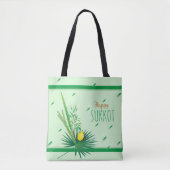 Happy Sukkot Lulav en Etrog Waterverf Pattern Tote Bag (Voorkant)