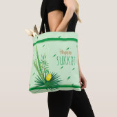 Happy Sukkot Lulav en Etrog Waterverf Pattern Tote Bag (Dichtbij)