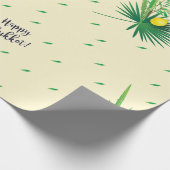 Happy Sukkot Lulav & Etrog Four Species Waterverf Cadeaupapier (Hoek)