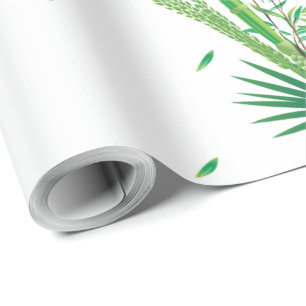 Happy Sukkot Lulav & Etrog Four Species Waterverf Cadeaupapier