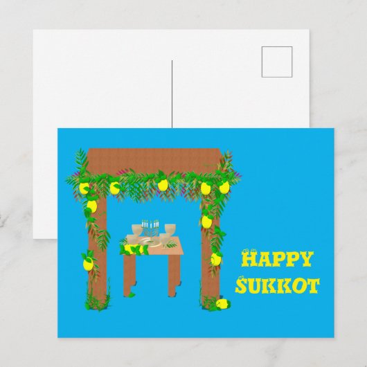 Happy Sukkot, persoonlijk Briefkaart (Voorkant / Achterkant)