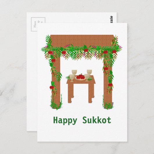 Happy Sukkot, persoonlijk Briefkaart (Voorkant / Achterkant)