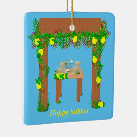 Happy Sukkot, persoonlijk Keramisch Ornament (Rechts)