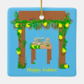 Happy Sukkot, persoonlijk Keramisch Ornament (Achterkant)