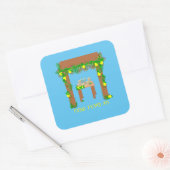 Happy Sukkot, persoonlijk Vierkante Sticker (Envelop)