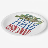 Happy Sukkot | Sukkot Sameach Colorful Sukkah Papieren Bordje (Gekanteld)