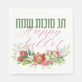 Happy Sukkot | Sukkot Sameach Colorful Sukkah Servet (Voorkant)