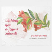Happy Sukkot | Sukkot Sameach | Sukkah Decor Fleece Deken (Voorkant (Horizontaal))