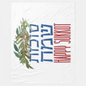 Happy Sukkot | Sukkot Sameach | Sukkah Decor Fleece Deken (Voorkant)