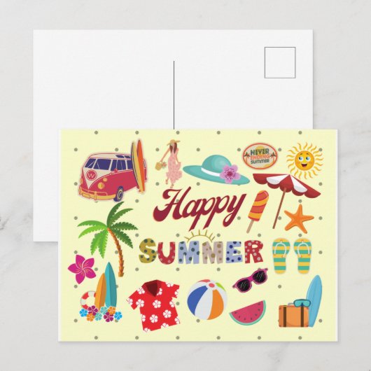 Happy Summer Briefkaart (Voorkant / Achterkant)