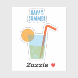 Happy Summer Contour Sticker met een cocktail