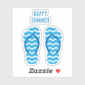 Happy Summer Contour Sticker met Teenslippers (Vel)
