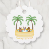 Happy Summer Dogs zwemmen Bedankjes Labels (Voorkant)