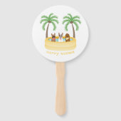 Happy Summer Dogs zwemmen Handwaaier (Achterkant)