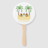 Happy Summer Dogs zwemmen Handwaaier (Voorkant)