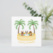 Happy Summer Dogs zwemmen Kaart (Staand voorkant)