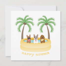 Happy Summer Dogs zwemmen Kaart