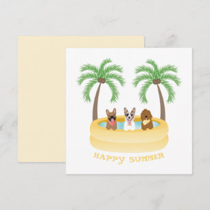 Happy Summer Dogs zwemmen Kaart