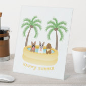 Happy Summer Dogs zwemmen Reclamebord Met Voetstuk (Insitu)