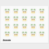 Happy Summer Dogs zwemmen Ronde Sticker (Vel)