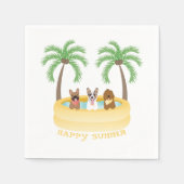 Happy Summer Dogs zwemmen Servet (Voorkant)