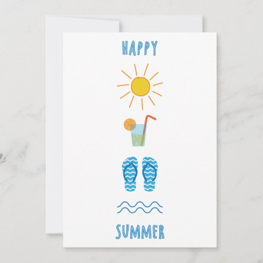 Happy Summer Flat Wenskaart Kaart (Voorkant)
