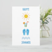 Happy Summer Flat Wenskaart Kaart (Staand voorkant)