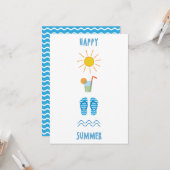 Happy Summer Flat Wenskaart Kaart (Voorkant / Achterkant in situ)