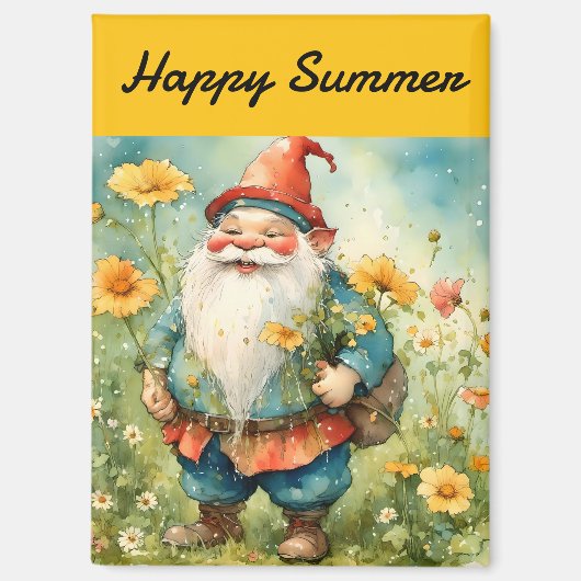 Happy Summer Gnome Magneet (Voorkant)
