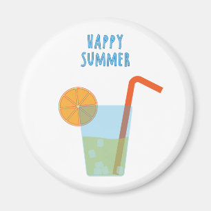 Happy Summer Magnet met een cocktail