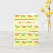 Happy Summer! meloenen Wenskaart Kaart (Gele Bloem)