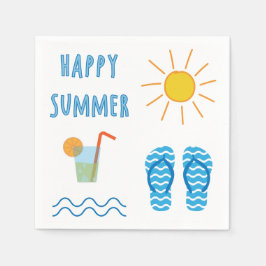 Happy Summer Paper Napkin Servet