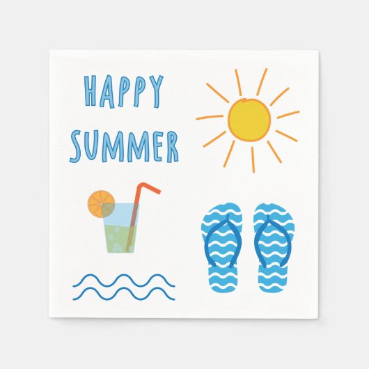 Happy Summer Paper Napkin Servet (Voorkant)