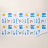 Happy Summer Pattern Beach Towel Strandlaken (Voorkant)